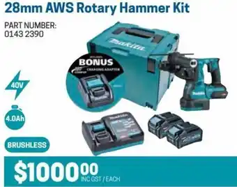 Blackwoods 28mm AWS Rotary Hammer Kit offer