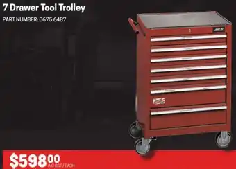Blackwoods 7 Drawer Tool Trolley offer
