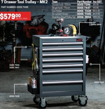 Blackwoods 7 Drawer Tool Trolley-MK2 offer