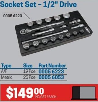 Blackwoods Socket Set-1/2" Drive offer