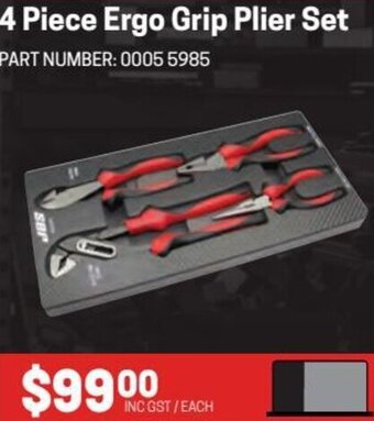 Blackwoods 4 Piece Ergo Grip Plier Set offer