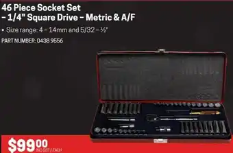 Blackwoods Piece Socket Set - 1/4" Square Drive-Metric & A/F offer