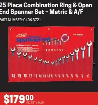 Blackwoods 25 Piece Combination Ring & Open End Spanner Set-Metric & A/F offer