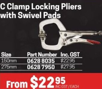 Blackwoods c Clamp Locking Pliers with Swivel Pads offer