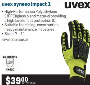 Blackwoods Uvex Synexo Impact 1 offer