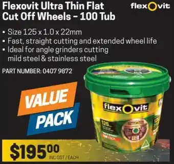 Blackwoods Flexovit Ultra Thin Flat Cut Off Wheels-100 Tub offer