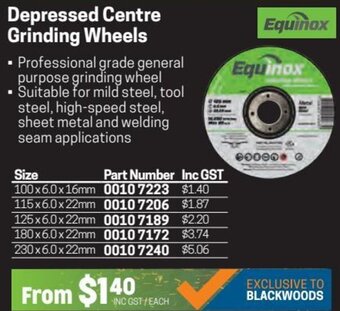 Depressed Centre Grinding Wheels