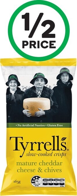 Woolworths Tyrrell’s crisps 165g offer