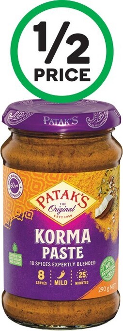 Woolworths Patak’s curry paste 283-312g offer