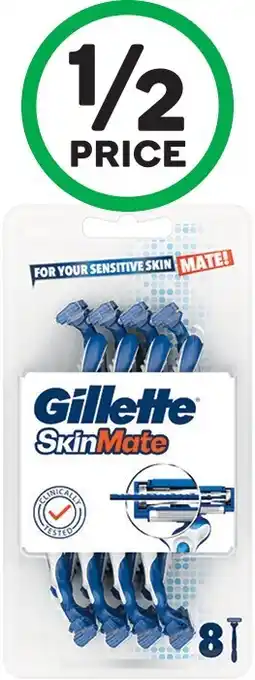 Woolworths Gillette skinmate disposable razor pk 8 offer