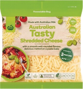 Woolworths Woolworths tasty shredded cheese 500g offer