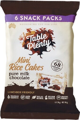 Table of plenty mini rice cakes 84g pk 6 – from the health food aisle