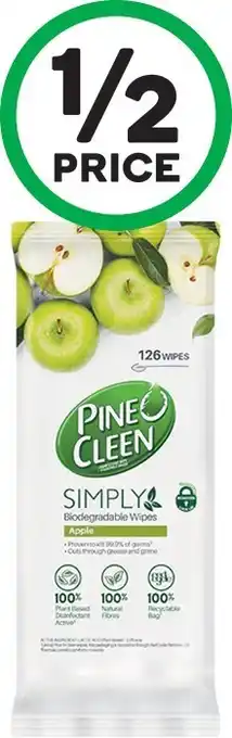Woolworths Pine o cleen simply biodegradable wipes pk 126 offer