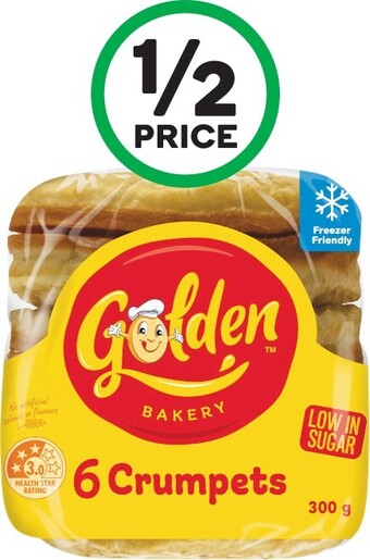 Woolworths Golden crumpet rounds pk 6 offer