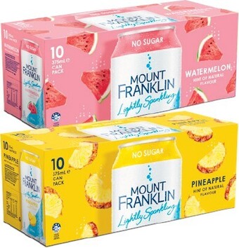Woolworths Mount franklin lightly sparkling 10 x 375ml offer