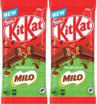 Coles Kit kat milo block or nestlé block chocolate 118g-200g offer