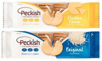 Coles Peckish white rice crackers 100g offer