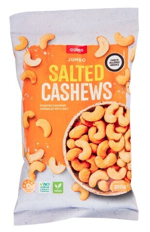 Coles Coles jumbo cashews 200g offer