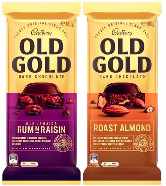 Coles Cadbury old gold block chocolate 165g-180g offer