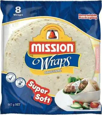IGA Mission Wraps and Mini Wraps 6-8 Pack Selected Varieties offer