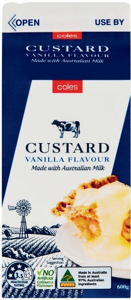 Coles Coles vanilla custard 600g offer