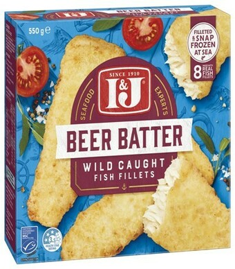 IGA I&J Wild Caught Fish Fillets 550g Selected Varieties offer