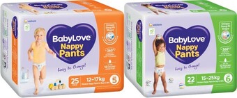 Coles Babylove bulk nappy pants 22 pack-28 pack offer