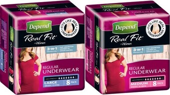 Coles Depend real fit for women regular underwear 8 pack offer