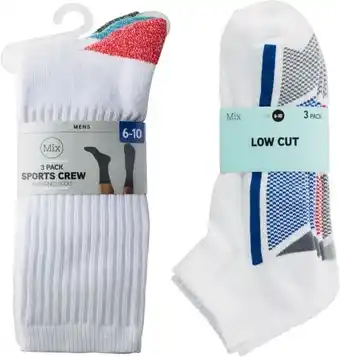 Coles Mix men’s crew socks or low cut socks 3 pack offer
