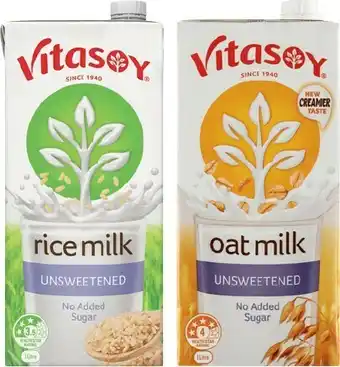 IGA Vitasoy Oat or Rice Long Life Milk 1 Litre offer