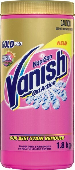 IGA Vanish NapiSan Gold Pro Oxi Action Regular or Crystal White Stain Remover Powder 1.8kg offer