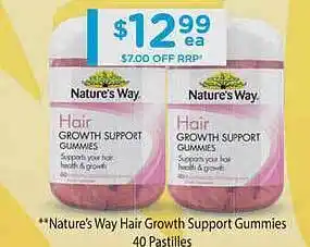 Chemist Warehouse Nature's way hair growth support gummies offer
