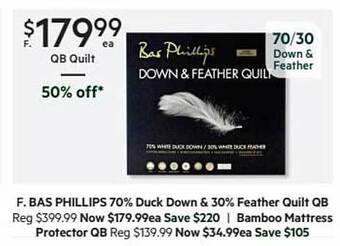 Harris Scarfe Bas philips 70% duck down & 30% feather quilt offer