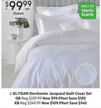Harris Scarfe Elysian dorchester jacquard quilt cover set offer