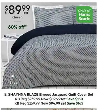 Harris Scarfe Shaynna blaze elwood jacquard quilt cover set offer