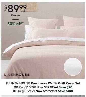 Harris Scarfe Linen house providence waffle quilt cover set offer
