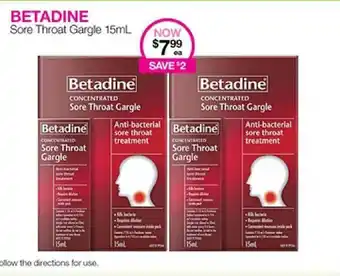 Priceline Betadine sore throat gargle 15ml offer