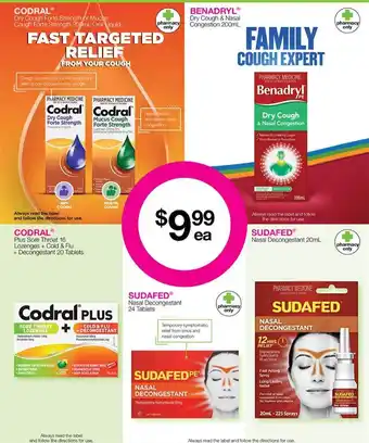 Priceline Codral, sudafed, benadryl offer