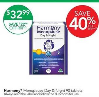 Terry White Harmony menopause day & night 90 tablets offer