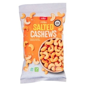Coles jumbo cashews 200g