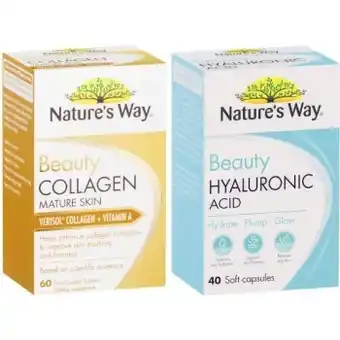 Coles Nature’s way beauty collagen 60 pack or hyaluronic acid 40 pack^ offer
