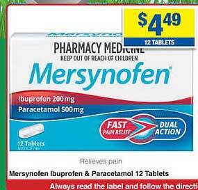 My Chemist Mersynofen ibuprofen & paracetamol offer
