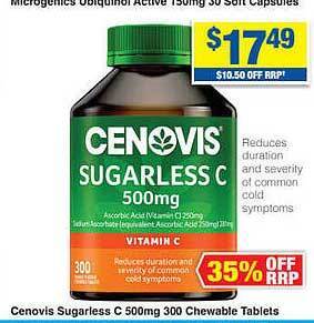 My Chemist Cenovis sugarless c 500mg offer