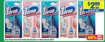My Chemist One drop powerful toilet deodoriser or rose scent offer