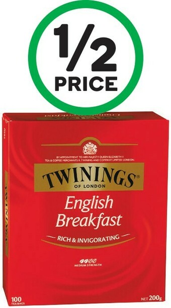 Woolworths Twinings Tea Bags Pk 80-100 offer