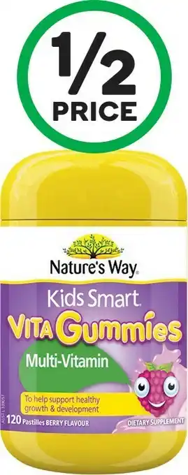 Woolworths Natureu2019s Way Kids Smart Vita Gummies Multi-Vitamin Pk 120^ offer