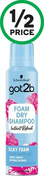 Woolworths Schwarzkopf Got2b Dry Shampoo Foam 150ml offer