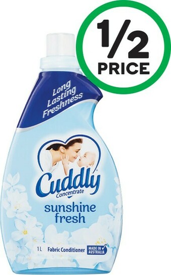 Woolworths Cuddly Fabric Softener Aroma Intense 850ml or Ultra 1 Litre offer