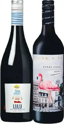 Woolworths Lulu Le Francais Pinot Noir OR Young & Co Super Fresh Malbec 750ml offer