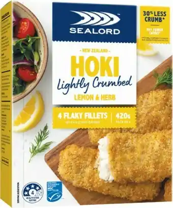 Woolworths Sealord Hoki Fillets 420-480g Pk 4/6 offer